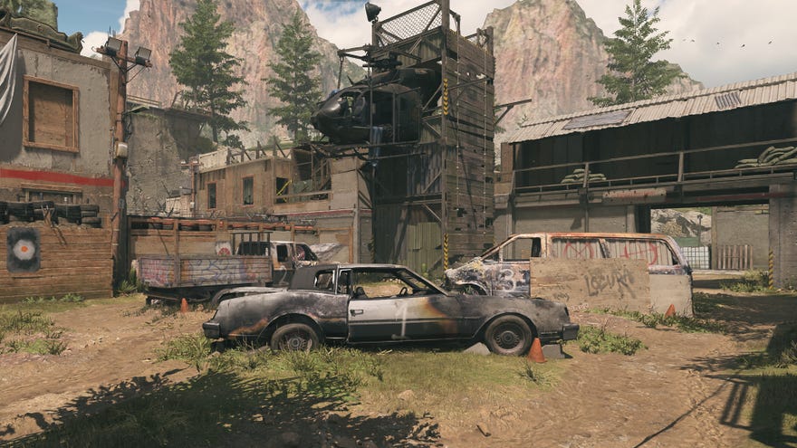 An establishing shot of the Modern Warfare 3 map Shoot House.