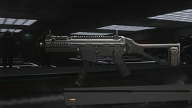 A close-up of the Striker 9 from Modern Warfare 3.